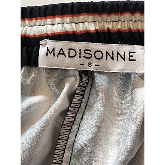 Madisonne Womens Blue Striped Drawstring Wide leg Pants Size S - Picture 7 of 14